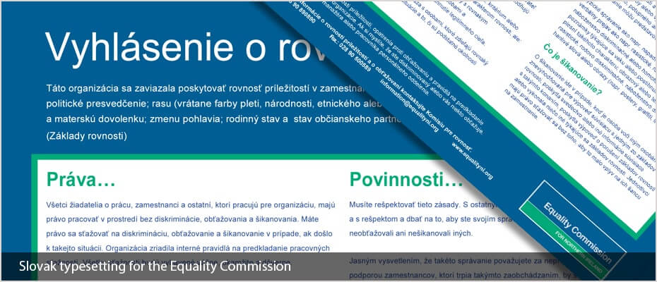 Slovak typesetting Slovak typesetting