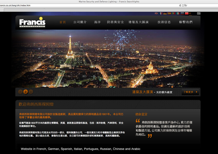 Chinese website localisation