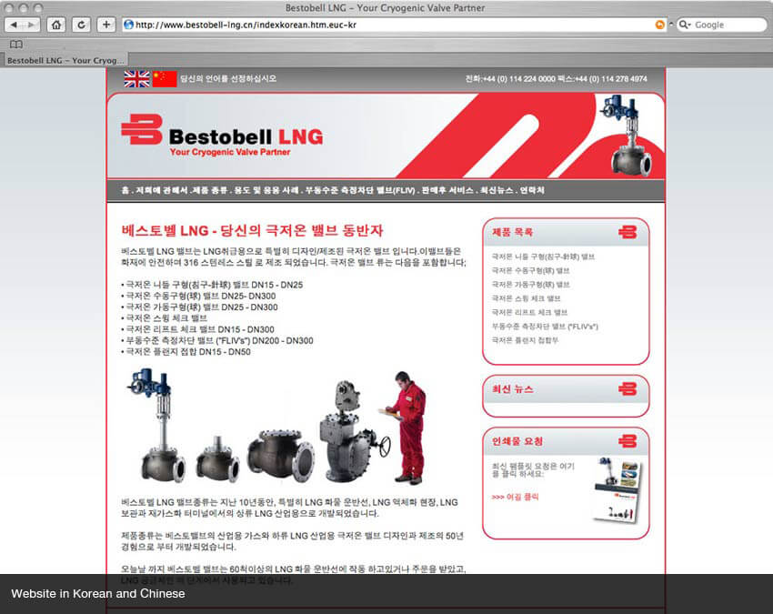 Korean website localization